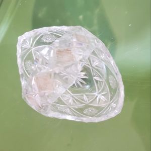 24% Lead Crystal Madison Basket Bowl from Czech Republic 1980s